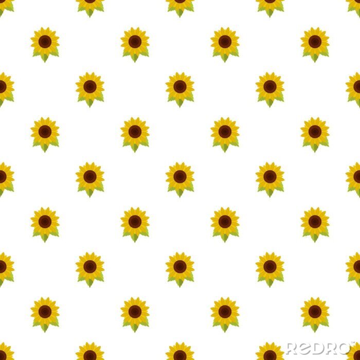 Behang Natural sunflower pattern seamless vector repeat for any web design