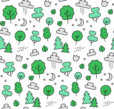 Behang Natuur elementen naadloos pictogrammen patroon