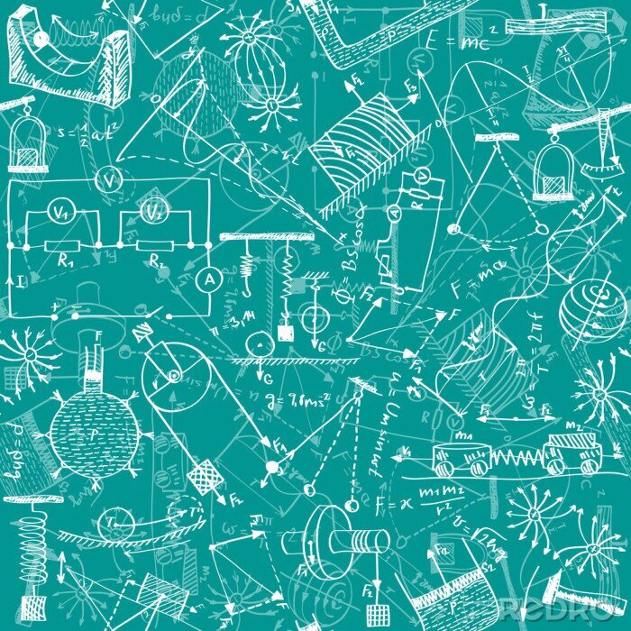 Behang Natuurkunde naadloze patroon