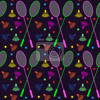 Behang Neon Badminton