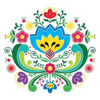 Sticker Noors folkloristisch patroon