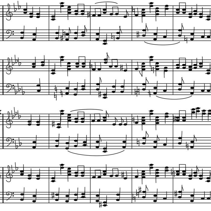 Behang Notatie van een muziekwerk