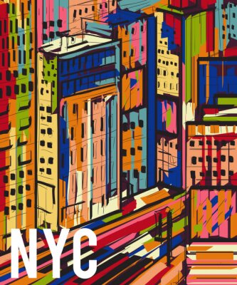 NY kleurenpop-art