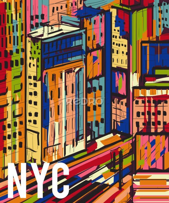 Behang NY kleurenpop-art