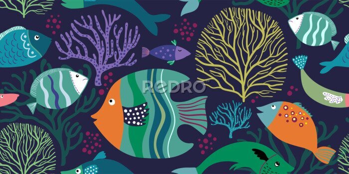 Behang Onderwater sprookjeswereld