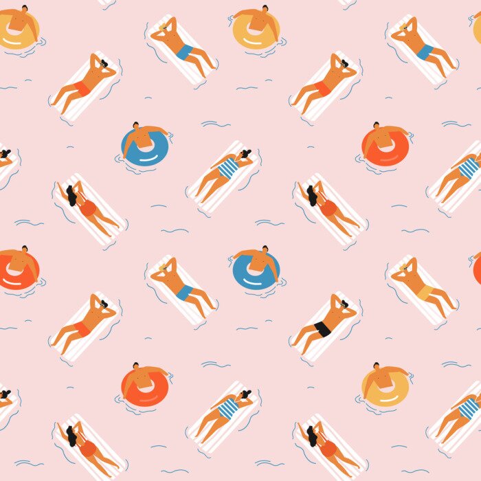 Behang Ontspan in het zwembad