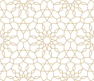 Behang Oosters Arabisch patroon in imitatie gouden kleur