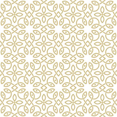 Behang Oosters patroon in imitatiegoudtinten