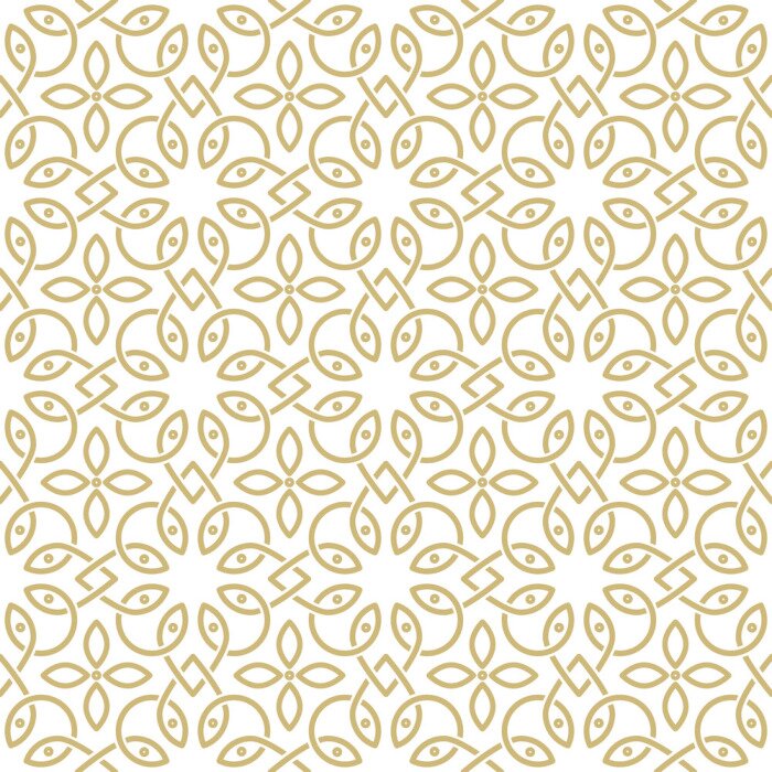 Behang Oosters patroon in imitatiegoudtinten
