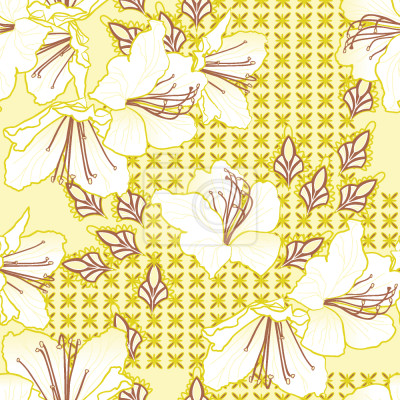 Behang Oosterse Bloesem vanille