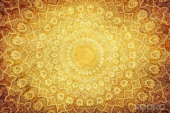 Behang Oosterse decoratie in grunge stijl