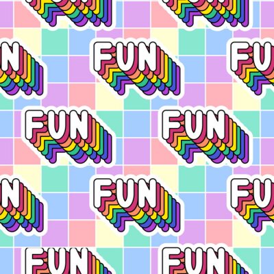 Behang Opschriften in de kleuren van de regenboog en een gekleurde achtergrond