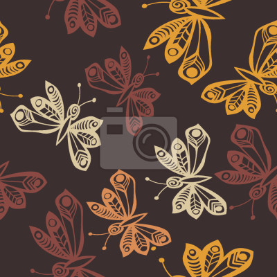 Behang Oranje vlinders