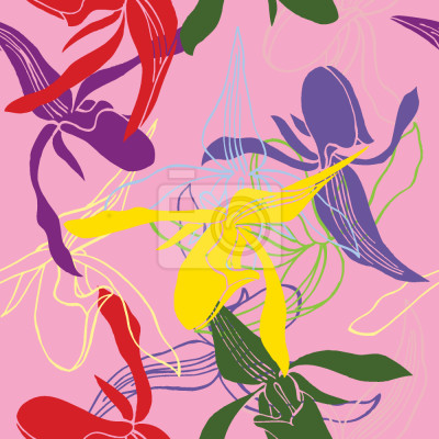 Behang orchidee Kleur