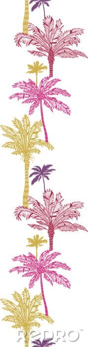 Behang Ornament met palmbomen