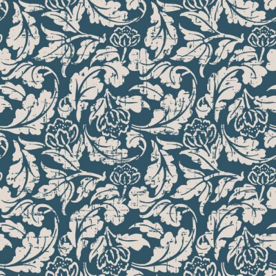 Behang Oud bladpatroon