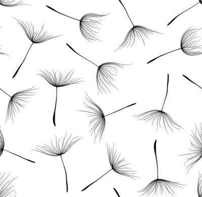 Behang Paardebloem zwart-wit eenvoudige subtiele afbeeldingen