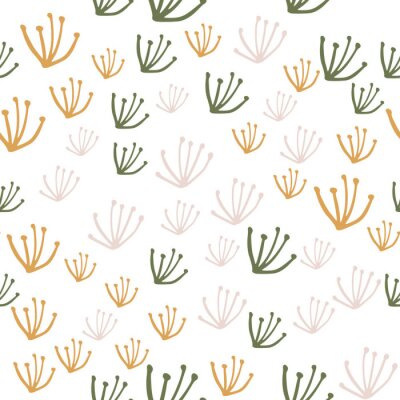 Behang Paardebloemen in Geel Beige en Groen Grafisch