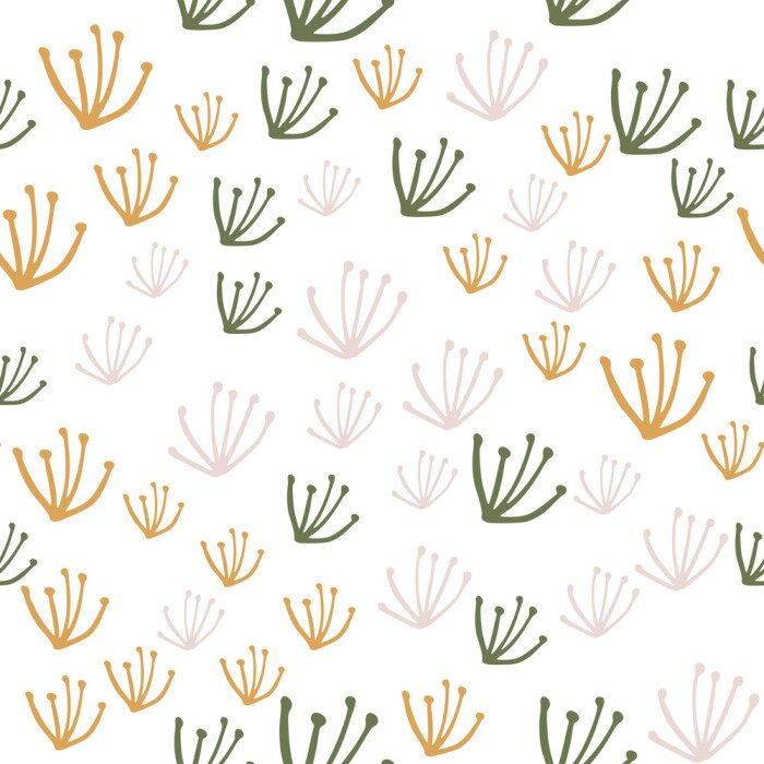 Behang Paardebloemen in Geel Beige en Groen Grafisch