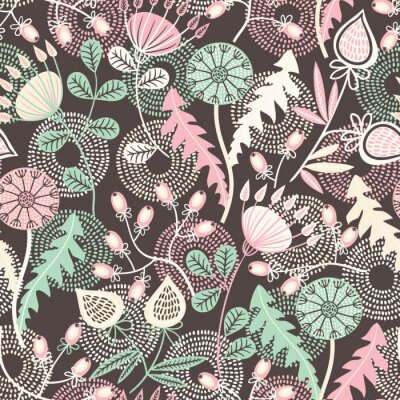 Behang Paardenbloemblaadjes en puntjes