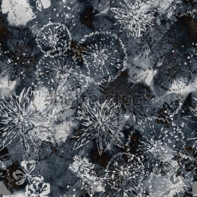 Behang Paardenbloemen en planten in waterverf