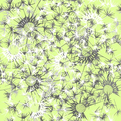 Behang Paardenbloemen in grafische stijl