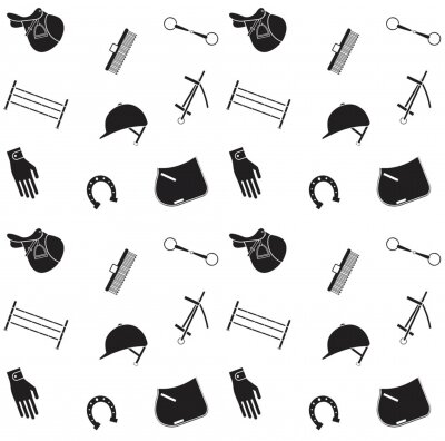 Behang Paardenkleding op een witte achtergrond