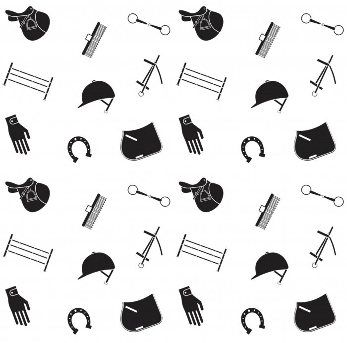 Behang Paardenkleding op een witte achtergrond