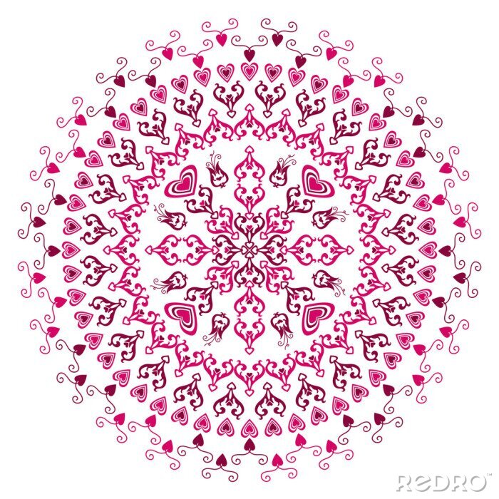 Behang Paars ronde frame