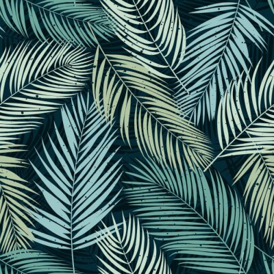 Behang Palmbladeren op een donkere achtergrond