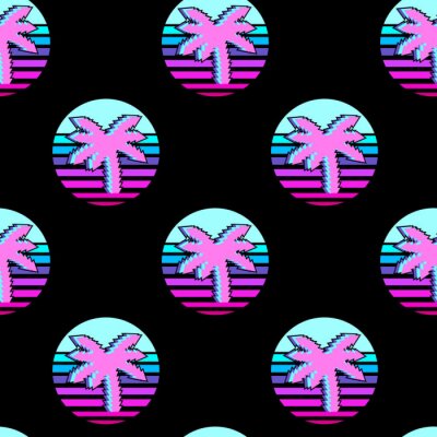 Behang Palmboom in Vaporwae-stijl