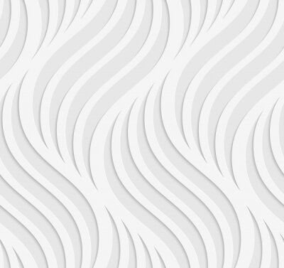 Behang Papier geknipt golvend bladeren op grijs