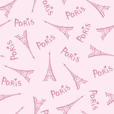 Behang Parijs stad naadloos patroon. Reizen Frankrijk tegel achtergrond