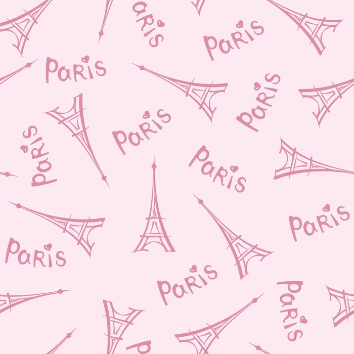Behang Parijs stad naadloos patroon. Reizen Frankrijk tegel achtergrond