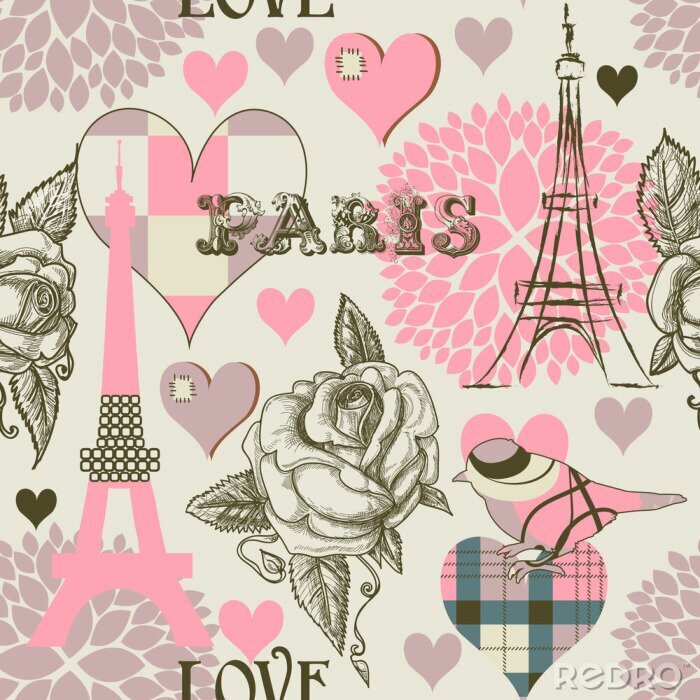 Behang Paris naadloze patroon