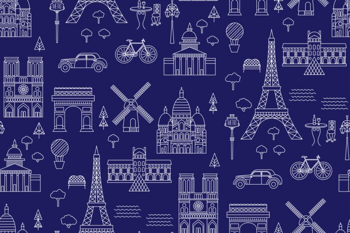 Behang Paris pattern seamless geometric design