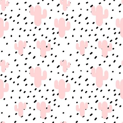 Behang Pastel cactussen voor meisjes