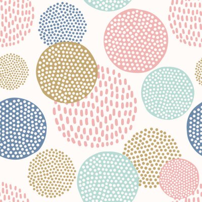 Behang Pastel cirkel- en stippen patroon