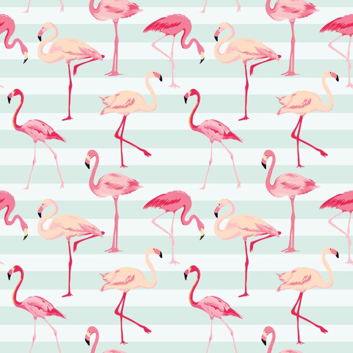 Behang Pastelkleurige illustratie met vogels