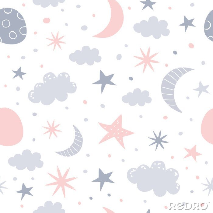 Behang Pastelkleurige lucht 's nachts