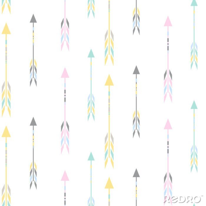Behang Pastelkleurige pijlen