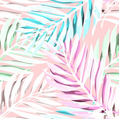 Behang Pastelpatroon met bladeren