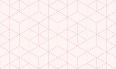 Behang Pastelroze dessin in geometrische vormen