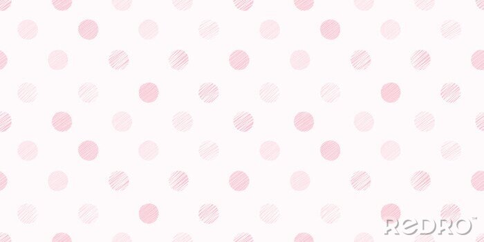 Behang Pastelroze motief met kleine cirkels