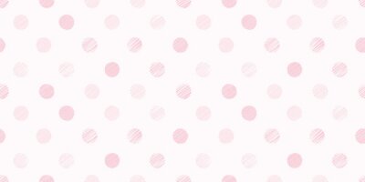 Behang Pastelroze motief met kleine cirkels