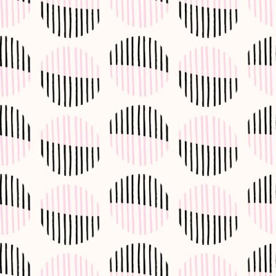 Behang Patroon in cirkels geschilderd met strepen