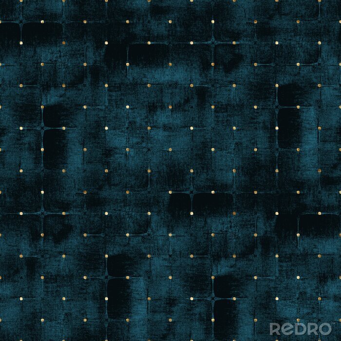 Behang Patroon in marineblauw fluweel