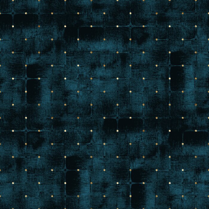 Behang Patroon in marineblauw fluweel