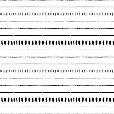 Behang Patroon in oosterse stijl met zwarte en witte strepen