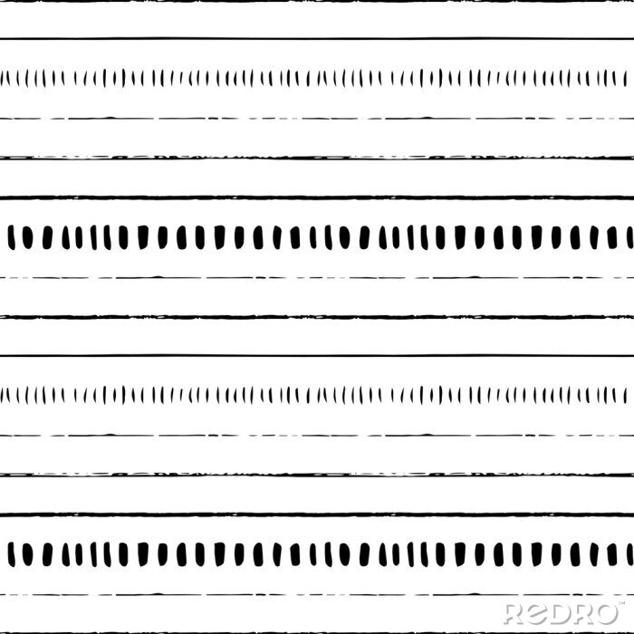 Behang Patroon in oosterse stijl met zwarte en witte strepen